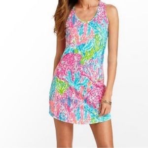 Lilly Pulitzer Cordon Dress Turquoise Let’s Cha Cha Holy Grail Print XS